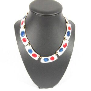 Vintage Mid-Century Modern Kay Denning Enamel and Copper Link Necklace